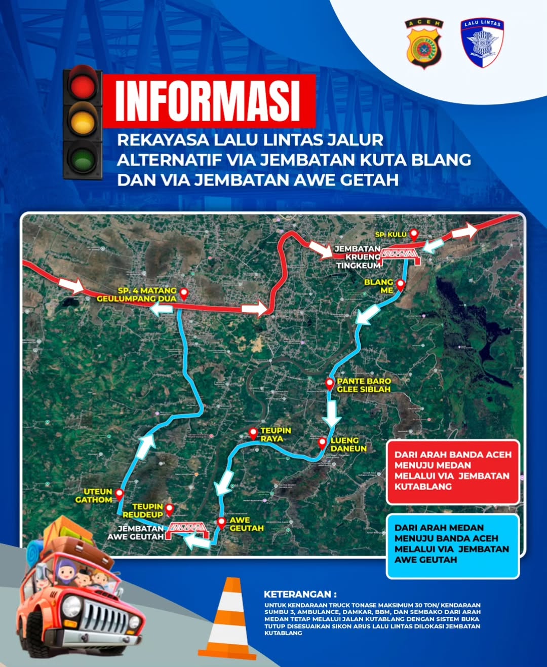 Satu arah jembatan kutablang