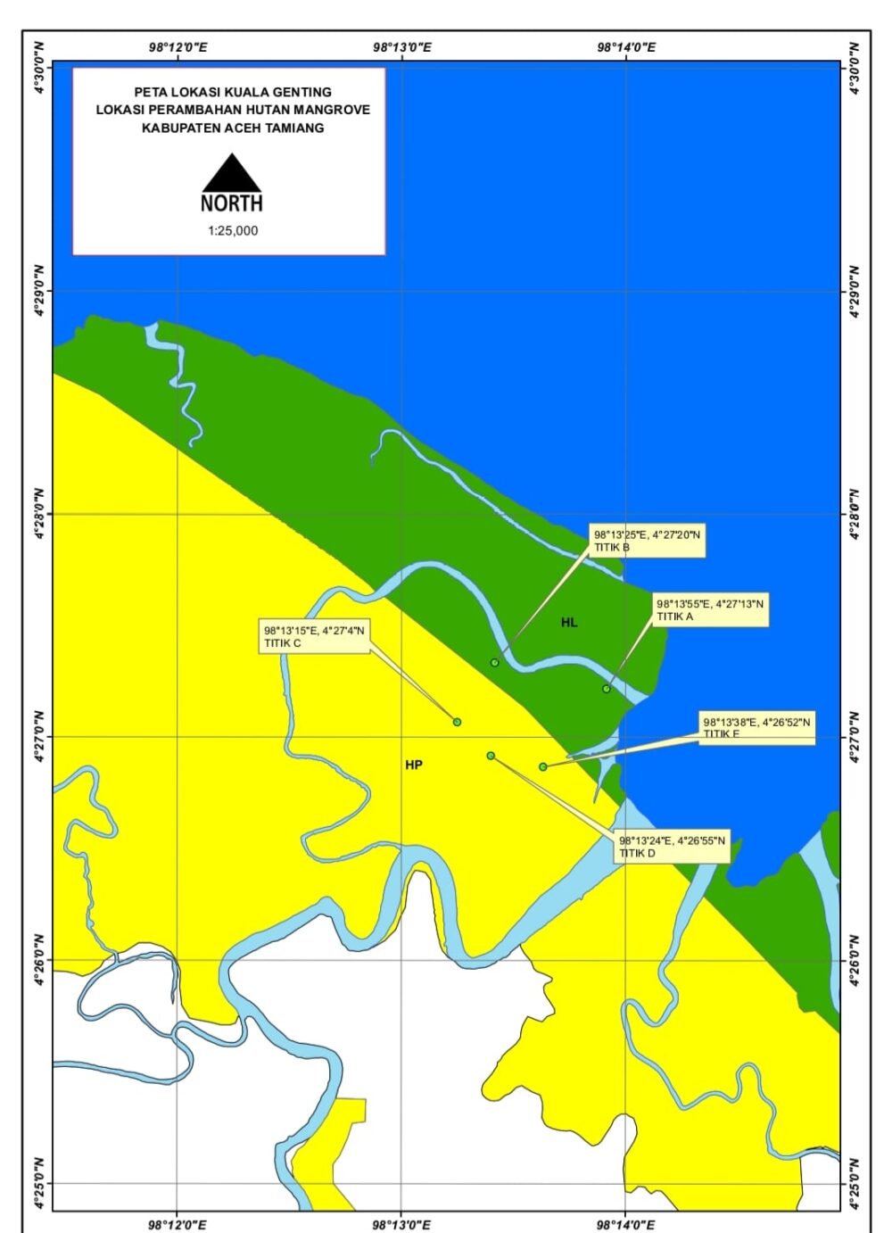 Peta Perambahan Hutan Mangrove Tamiang